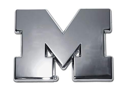 University of Michigan Wolverines Premium Metal Auto Emblem Chrome