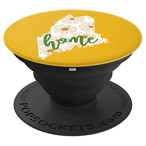 Maine Floral Home State Map Gift PopSockets Grip and Stand for Phones and Tablets