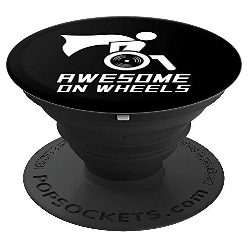 Wheelchair Funny I Awesome On Wheels I Funny Gift PopSockets Grip and Stand for Phones and Tablets Wheelchair Funny I Awesome On Wheels I Funny Gift PopSockets Grip and Stand for Phones and Tablets