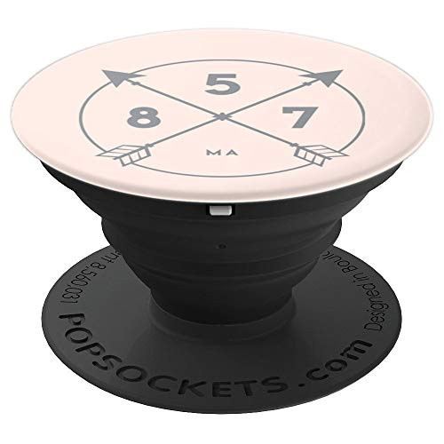 Massachusetts Area Code 857 State Pride Souvenir Gift Arrow PopSockets Grip and Stand for Phones and Tablets