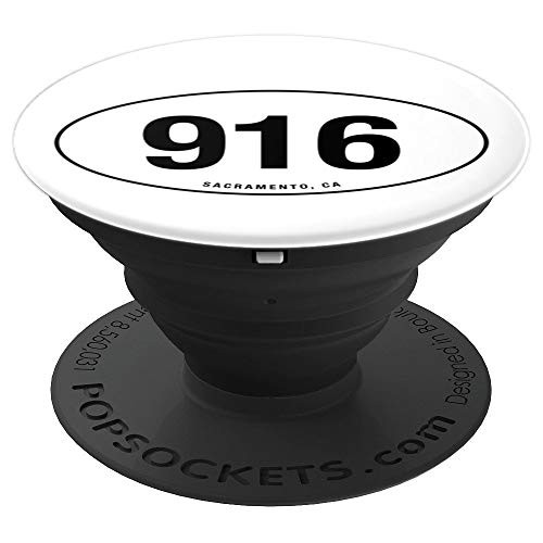 California Area Code 916 Oval State Pride Gift PopSockets Grip and Stand for Phones and Tablets