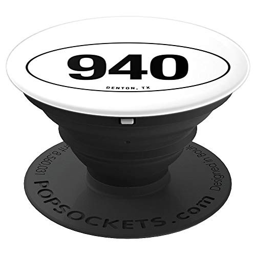 Texas Area Code 940 Oval State Pride Gift PopSockets Grip and Stand for Phones and Tablets
