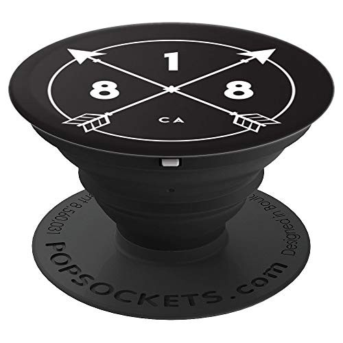 California Area Code 818 State Pride Souvenir Gift Arrow Cir PopSockets Grip and Stand for Phones and Tablets