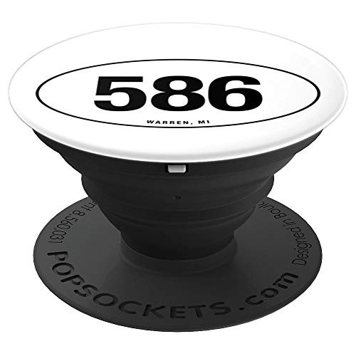 Michigan Area Code 586 Oval State Pride Gift PopSockets Grip and Stand for Phones and Tablets