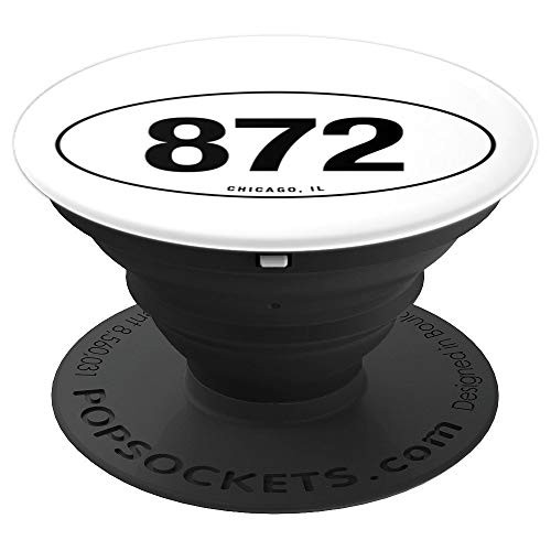 Illinois Area Code 872 Oval State Pride Gift PopSockets Grip and Stand for Phones and Tablets