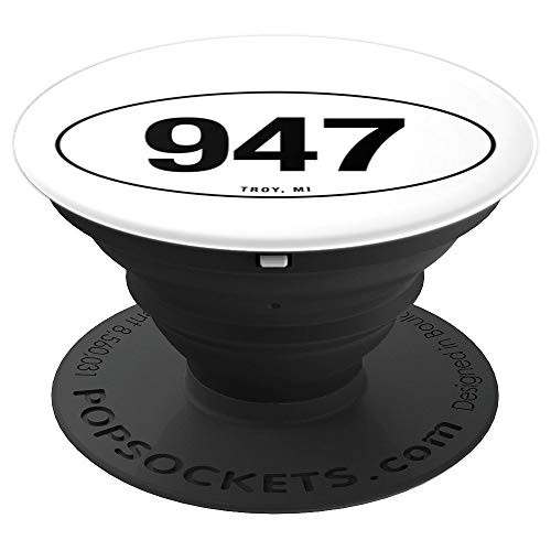 Michigan Area Code 947 Oval State Pride Gift PopSockets Grip and Stand for Phones and Tablets