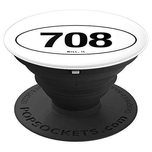 Illinois Area Code 708 Oval State Pride Gift 2 PopSockets Grip and Stand for Phones and Tablets