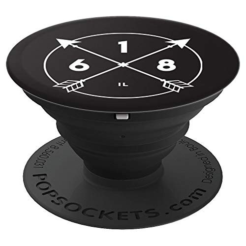 Illinois Area Code 618 State Pride Souvenir Gift Arrow Circl PopSockets Grip and Stand for Phones and Tablets