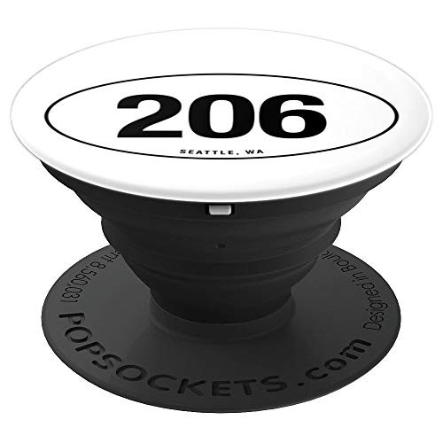 Washington Area Code 206 Oval State Pride Gift PopSockets Grip and Stand for Phones and Tablets