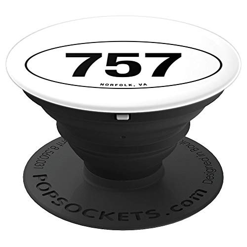Virginia Area Code 757 Oval State Pride Gift PopSockets Grip and Stand for Phones and Tablets