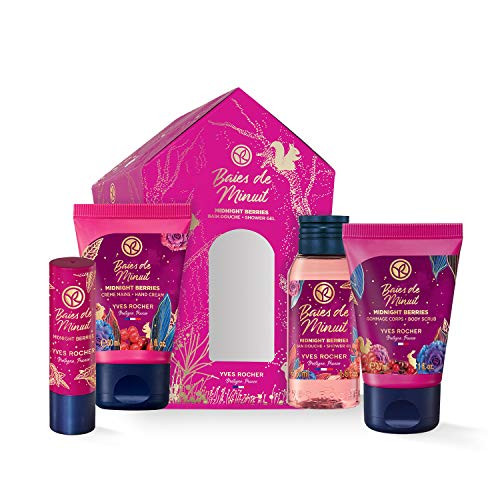 Yves Rocher Midnight Berries Body Care Gift Set 4 pcs Body Exfoliator 1 fl- Oz Bath and Shower Gel 1 fl- Oz Hand Cream 1 fl- Oz Lip Balm 0-17 oz Yves Rocher Midnight Berries Body Care Gift Set 4 pcs Body Exfoliator 1 fl- Oz Bath and Shower Gel 1 fl- Oz Hand Cream 1 fl- Oz Lip Balm 0-17 oz