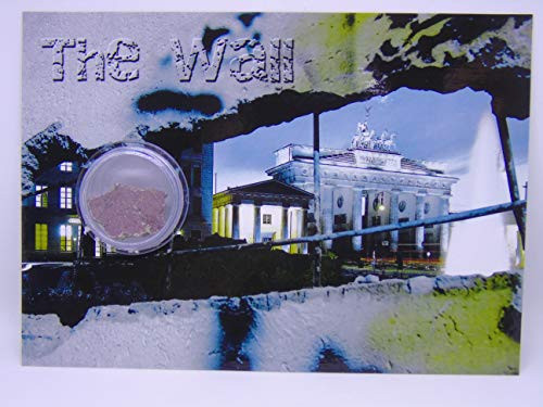POSTCARD WITH SMALL AUTHENTIC PIECE OF THE BERLIN WALL The Wall Germany POSTCARD WITH SMALL AUTHENTIC PIECE OF THE BERLIN WALL The Wall Germany