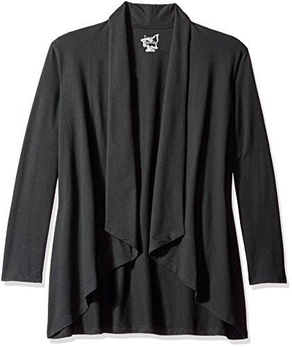 Just My Size Women s Plus Size French Terry Flyaway Cardigan  Black  3X