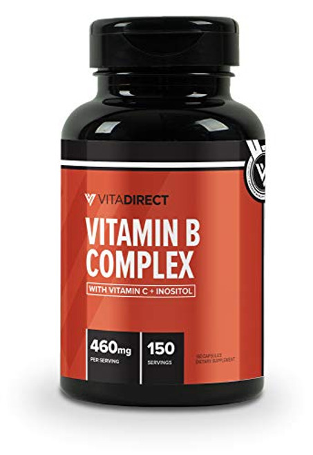 VitaDirect Premium Vitamin B Complex Capsules 460mg  150 Capsules - 150 Servings