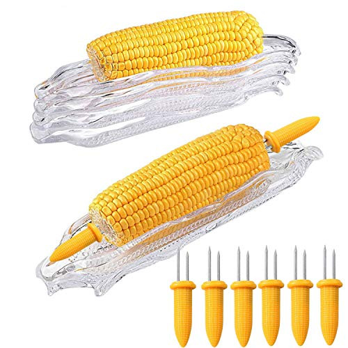 6 Pack Transparent Corn Trays Plastic Cob Dinnerware Corn Dishes Service Tray with 6 Pieces Stainless Steel Corn Cob Holders on the Cob Skewers Cob Dinnerware 6 Pack Transparent Corn Trays Plastic Cob Dinnerware Corn Dishes Service Tray with 6 Pieces Stainless Steel Corn Cob Holders on the Cob Skewers Cob Dinnerware