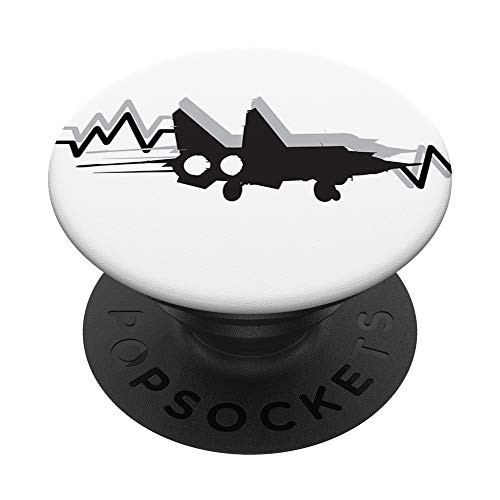 Cool Fighter Jet For Pilots Air Force Aviation Veteran White PopSockets Grip and Stand for Phones and Tablets