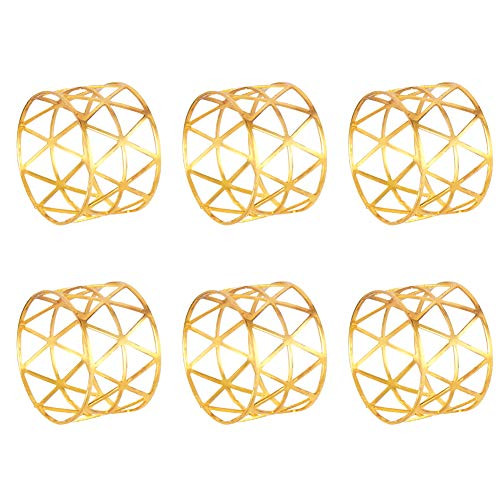 Frjjthchy Napkin Rings Set of 6 Metal Napkin Ring Holder with Hollow Out Design for Wedding Family Dinner Holiday Parties Decoration Gold Frjjthchy Napkin Rings Set of 6 Metal Napkin Ring Holder with Hollow Out Design for Wedding Family Dinner Holiday Parties Decoration Gold