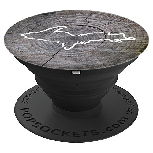 Michigan Home  UP Forest Tree Gear  Yooper Vintage Map PopSockets Grip and Stand for Phones and Tablets