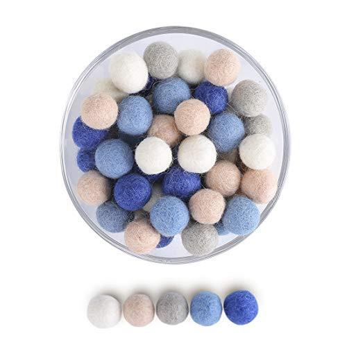 100  Wool Felt Balls -50pcs Hand-Felted Pom Poms for Decoration DIY and Creative Crafts
