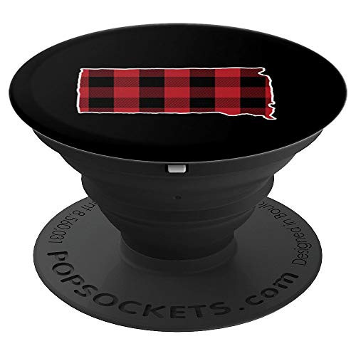 South Dakota Home State - Cute Rustic Red Buffalo Plaid PopSockets Grip and Stand for Phones and Tablets