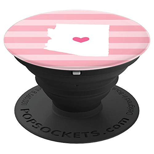 Arizona Heart - Cute Blush Pink Stripe Home State Map PopSockets Grip and Stand for Phones and Tablets Arizona Heart - Cute Blush Pink Stripe Home State Map PopSockets Grip and Stand for Phones and Tablets
