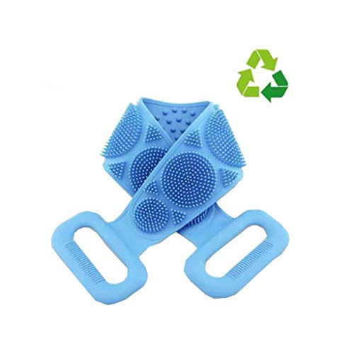 Silicone Bath Body Brush Silicone Body Scrubber  Double-Sided Back Scrubber Bath Handle Body Brush  Exfoliating Texture Scrubbing Pad for Shower