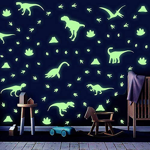 IARTTOP Luminous Dinosaurs Wall Decal  Creative Glowing Dinosaur Theme Footprints Volcano Wall Sticker for Baby Bedroom Nursery Kids Room Decoration IARTTOP Luminous Dinosaurs Wall Decal  Creative Glowing Dinosaur Theme Footprints Volcano Wall Sticker for Baby Bedroom Nursery Kids Room Decoration