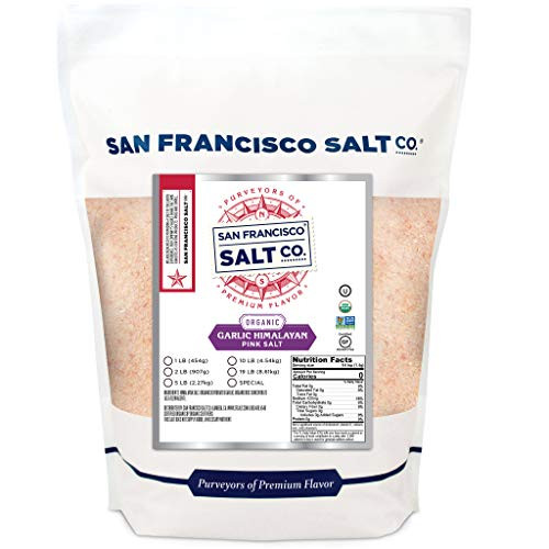 Organic Himalayan Garlic Salt - 2 lb- Extra-Fine Bulk Bag by San Francisco Salt Company