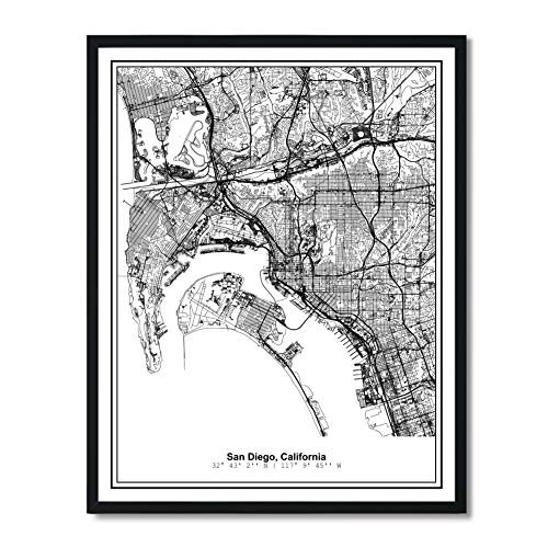 Susie Arts 8X10 Unframed San Diego California Metropolitan City View Abstract Street Map Art Print Poster Wall Decor V235 Susie Arts 8X10 Unframed San Diego California Metropolitan City View Abstract Street Map Art Print Poster Wall Decor V235
