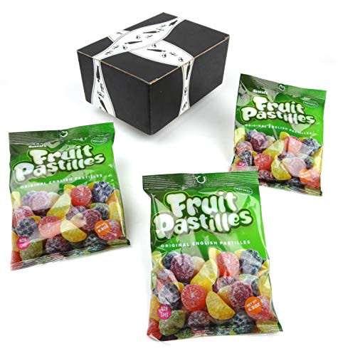 Gustaf s Fruit Pastilles Candy  6-3 oz Bags in a BlackTie Box Pack of 3