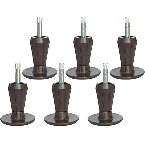 CAFORO Replacement Bed Frame Feet  2-Piece Steel Stem Plastic Bed Frame Glide Legs to Replace Wheels Set of 6
