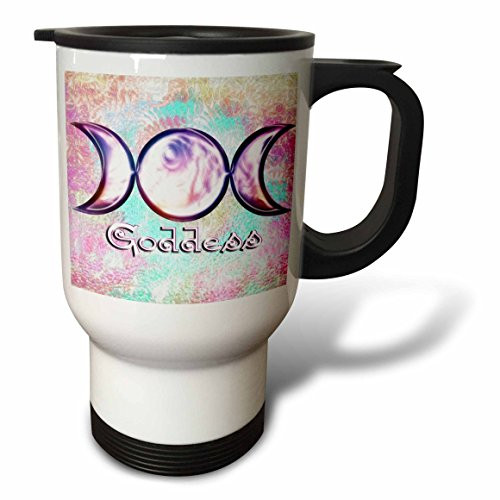 3dRose tm_103657_1 Triple Moon Goddess Wiccan Symbol Surreal Digital Art Travel Mug, 14-Ounce, Stainless Steel