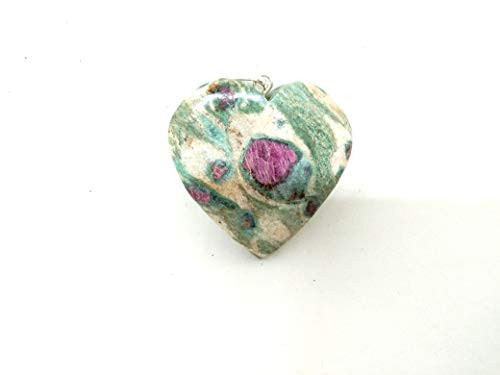 Jet Energized Ruby Fuschite Heart Pendant Spirit Guide Stone White Crystal Therapy Healing Chakra Balancing Energy Free Booklet Crystal Therapy Image is JUST A Reference