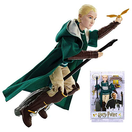 HARRY POTTER Draco Malfoy Quidditch Uniform Doll 10" with Snitch