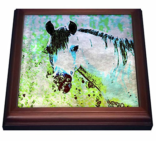 3dRose trv_180991_1 Pastel Horse Digital Art by Angelandspot Trivet with Ceramic Tile, 8 by 8", Brown