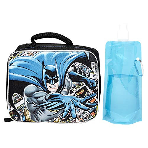 DC Batman Lunchbox Combo Set - DC Comics Batman Boys 3 Piece Lunchbox Set - Lunchbox  Water Bottle and Carabina Batman