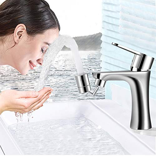 iFealClear Faucet Aerator 720 Degree Swivel Water Saving Tap  Kitchen Sink Aerator Sprayer Head  Faucet Mounted for Face Washing  Gargle And Eye Flush 55-64 Inch-27UNS Male Thread