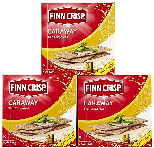 Finn Crisp Caraway Thin Rye Crispbread w- Caraway Pack Of 3
