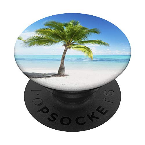 Tropical Paradise Sunset Beach Palm Trees Gift PopSockets PopGrip  Swappable Grip for Phones   Tablets