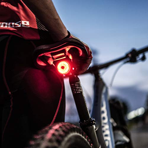 LESOVI Smart Bike Tail Light Ultra Bright  Bike Light Rechargeable Auto On-Off  IPX6 Waterproof LED Bicycle Lights  High Intensity Rear Accessories Fits Any Road Bikes Cushion Bracket