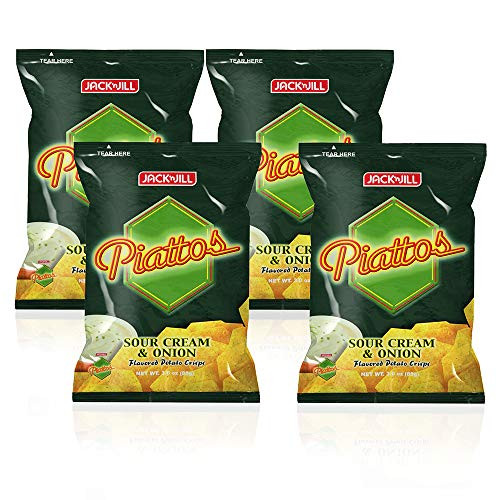 Jack n Jill Piattos Sour Cream   Onion Potato Crisps 2-8oz  4 Pack