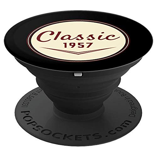 61st Birthday Gift Vintage Classic 1957 Bday Present PopSockets Grip and Stand for Phones and Tablets