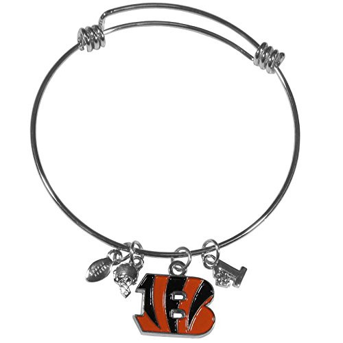 NFL Siskiyou Sports Womens Cincinnati Bengals Charm Bangle Bracelet One Size Team Color NFL Siskiyou Sports Womens Cincinnati Bengals Charm Bangle Bracelet One Size Team Color