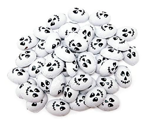 Palmer Double Crisp Skulls - 1 LB Resealable Standup Candy Bag - Crispy Chocolate Candies Wrapped in Skull Foil Wrappers - Bulk Halloween Candy for Parties