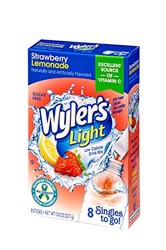 Wyler s Light Singles to Go Caffeinated Drink Mix 6 Packets Each 48 Total Servings Strawberry Lemonade  Pack - 6