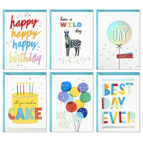 Hallmark Birthday Cards Assortment  24 Cards with Envelopes Rainbow Lettering  Best Day Ever 5STZ1031