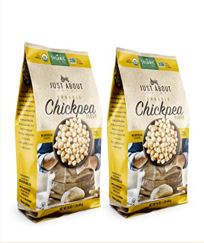 Organic Chickpea Flour 1 lb- 454g Just About Foods 2 Pack