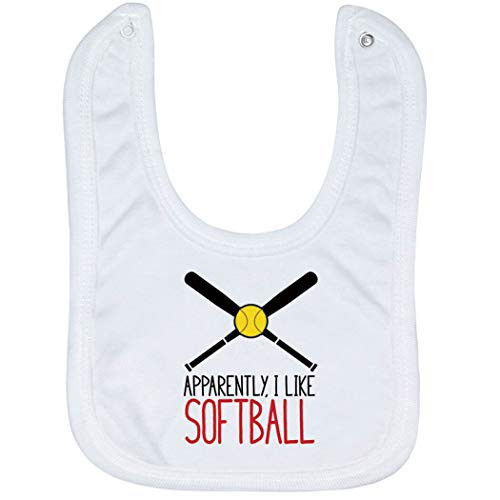 Softball Baby   Infant Bib   Apparently  I Like Softball  Soft Microfiber Bib