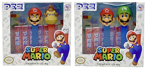 PEZ Super Mario Gift Set Pack of Two  includes Mario   Donkey Kong  Mario   Luigi with Pez Candy