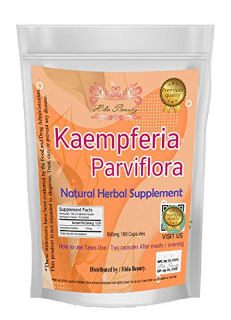 Premium Kaempferia Parviflora Original 500mg Pure Original Grown in Thailand 100 Capsules Grown in Thailand